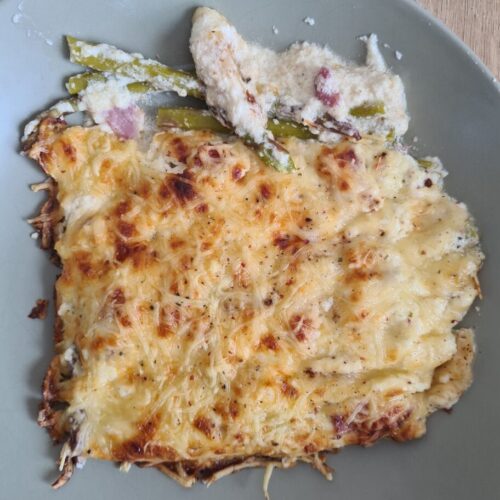 Asparagus & Lardon Gratin 8 Asparagus & Lardon Gratin