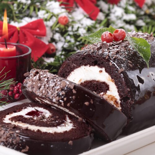 Chocolate & Pear Yule Log 1 Chocolate and Pear Yule Log