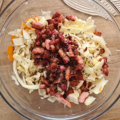 Tyrolean Bacon & White Cabbage Salad (Speck Krautsalat) 1 Tyrolean Bacon & White Cabbage Salad (Speck Krautsalat)